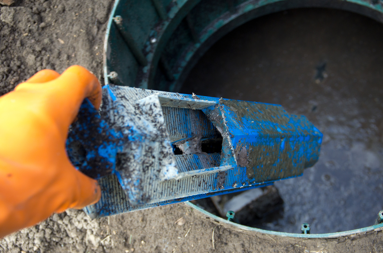 Septic Tank Outlet Filter Removal